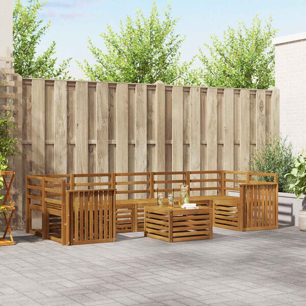 vidaXL &Uuml;lőgarnit&uacute;r&aacute;k 8 pcs Term&eacute;szetes T&ouml;m&ouml;r Ak&aacute;cfa