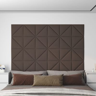 vidaXL 12 db tópszínű szövet fali panel 30x30 cm 0,54 m²