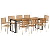 vidaXL Kert &eacute;tkező szett 9 pcs Beige &eacute;s barna polirattan