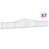 vidaXL 7 db &iacute;ves horganyzott vas gabion kos&aacute;r 400x30x40/60 cm