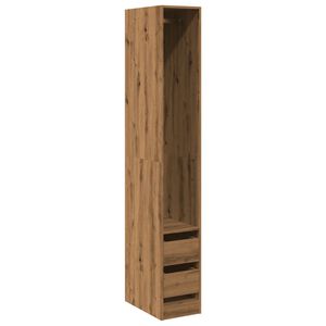 vidaXL k&eacute;zműves t&ouml;lgy sz&iacute;nű szerelt fa ruh&aacute;sszekr&eacute;ny 30 x 50 x 200 cm