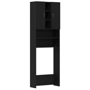 vidaXL fekete t&ouml;lgy sz&iacute;nű mos&oacute;g&eacute;pszekr&eacute;ny 64 x 25,5 x 190 cm