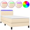 vidaXL kr&eacute;msz&iacute;nű sz&ouml;vet rug&oacute;s &eacute;s LED-es &aacute;gy matraccal 80 x 200 cm