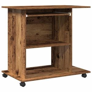 vidaXL antik fa sz&iacute;nű szerelt fa sz&aacute;m&iacute;t&oacute;g&eacute;pasztal 80 x 50 x 75 cm