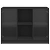vidaXL fekete szerelt fa tálalószekrény 102x37x75,5 cm