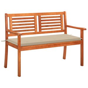 vidaXL 2 szem&eacute;lyes t&ouml;m&ouml;r eukaliptuszfa kerti pad p&aacute;rn&aacute;val 120 cm