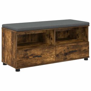vidaXL Előt&eacute;r pad F&uuml;st&ouml;lt T&ouml;lgy 100 x 38 x 46 cm Műanyag Fa &eacute;s Sz&ouml;vet