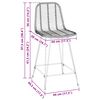 vidaXL Bárszék 2 pcs Természetes 44,5 x 54,5 x 97,5 cm Rattan és Vas