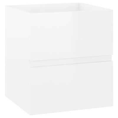 vidaXL magasfényű fehér forgácslap fürdőszobai bútorszett