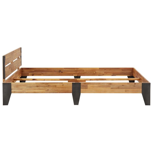 vidaXL fényezett bevonatú tömör akácfa ágykeret 120 x 200 cm