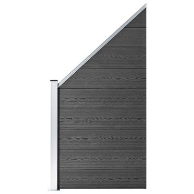 vidaXL fekete WPC kerítéspanelszett 1311 x (105-186) cm