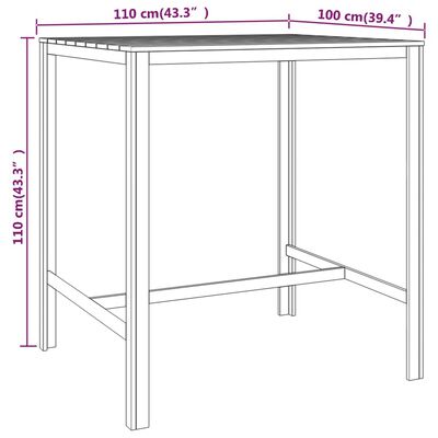 vidaXL impregnált fenyőfa bárasztal 110 x 100 x 110 cm