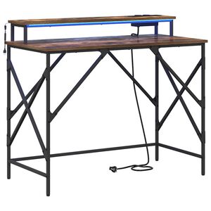 vidaXL Asztal F&uuml;st&ouml;lt t&ouml;lgy 100 x 50 x 86,5 cm Szerelt Fa