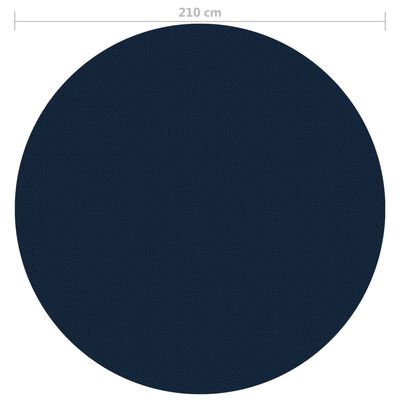 vidaXL fekete és kék napelemes lebegő PE medencefólia 210 cm