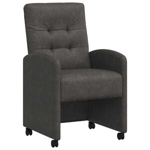 vidaXL Kerekes &Eacute;tkező Sz&eacute;kek 2 db Műbőr Fekete 58 x 67 x 97 cm