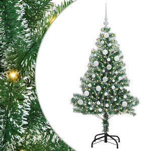 vidaXL Mű kar&aacute;csonyi fa h&oacute;val bor&iacute;tva LED f&eacute;nyekkel 150 LED-del 120 cm