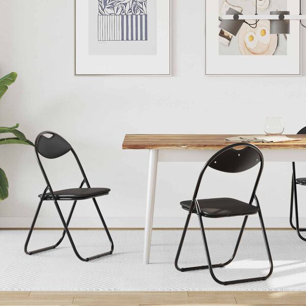 vidaXL &Ouml;sszecsukhat&oacute; sz&eacute;k 2 pcs Fekete 48 x 43,5 x 81 cm Műbőr