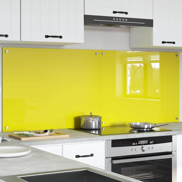 vidaXL Konyhai splashback 2 pcs S&aacute;rga 80 x 60 cm edzett &uuml;veg