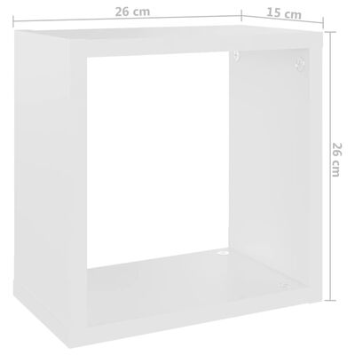 vidaXL 6 db fehér kocka fali polc 26 x 15 x 26 cm