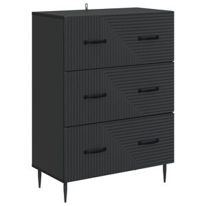vidaXL Fi&oacute;kos szekr&eacute;ny Fekete 66 x 34,5 x 89,5 cm Szerelt Fa