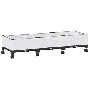 vidaXL Kerekes Kerti &Uuml;ltető Feh&eacute;r 120 x 40 x 33 cm PP