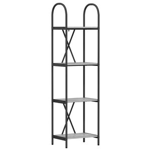vidaXL K&ouml;nyvespolc 4 szintes 40 x 30 x 146 cm Szerelt fa Sz&uuml;rke Sonoma