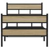 vidaXL sonoma tölgy színű fém ágykeret matrac nélkül 107 x 203 cm