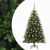 vidaXL Műfenyő g&ouml;mb&ouml;kkel 120 cm 150 LED Meleg feh&eacute;r PVC &eacute;s f&eacute;m Z&ouml;ld