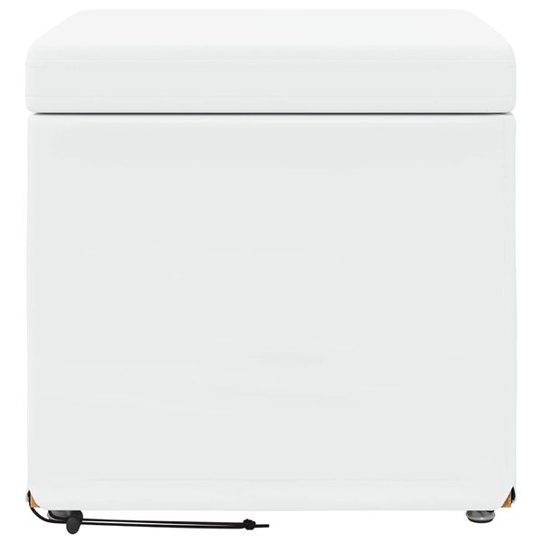 vidaXL Zs&aacute;moly Feh&eacute;r 41 x 41 x 40 cm Műbőr &eacute;s Műanyag Fa