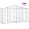 vidaXL 12 db íves horganyzott vas gabion kosár 200x50x100/120 cm