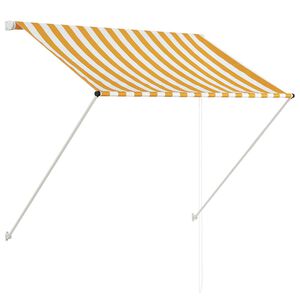 vidaXL feltekerhető s&aacute;rga &eacute;s feh&eacute;r napellenző 150 x 150 cm
