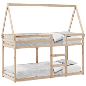 vidaXL t&ouml;m&ouml;r fenyőfa &aacute;gy emelettel &eacute;s tetővel 80 x 200 cm