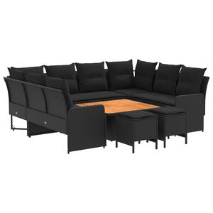 vidaXL B&uacute;tor szettek 8 db Fekete PE Rattan