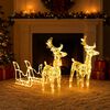 vidaXL akril r&eacute;nszarvasos-sz&aacute;nos kar&aacute;csonyi d&iacute;sz 160 LED-del 130 cm