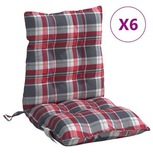 vidaXL 6 db piros kock&aacute;s oxford-sz&ouml;vet alacsony h&aacute;tt&aacute;ml&aacute;j&uacute; sz&eacute;kp&aacute;rna