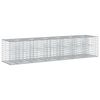 vidaXL Gabion emelt &aacute;gy 2 db 260 x 60 x 55 cm Horganyzott Ac&eacute;l Ez&uuml;st