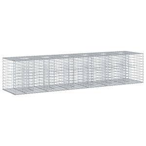 vidaXL Gabion emelt &aacute;gy 2 db 260 x 60 x 55 cm Horganyzott Ac&eacute;l Ez&uuml;st