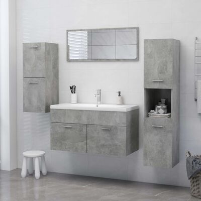 vidaXL betonszürke forgácslap fürdőszobaszekrény 30 x 30 x 130 cm