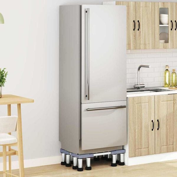 vidaXL Mosógépállvány Szürke 67 x 67 x 21,5 cm Rozsdamentes acél