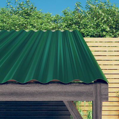 vidaXL 12 db zöld porszórt acél tetőpanel 80x36 cm