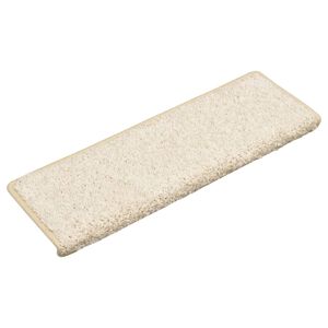 vidaXL 15 db feh&eacute;r l&eacute;pcsőszőnyeg, t&eacute;glalap alak&uacute; sz&eacute;llel, 65 x 21 x 4 cm