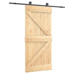 vidaXL Cs&uacute;sz&oacute; ajt&oacute; 95 x 210 cm Szil&aacute;rd Fenyőfa (Nem Kezelt)