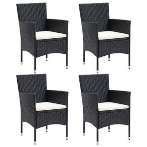vidaXL 4 db fekete polyrattan kerti &eacute;tkezősz&eacute;k