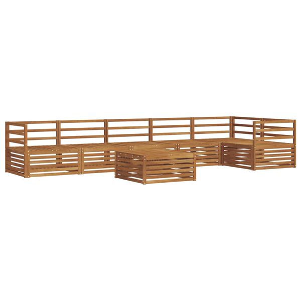 vidaXL K&uuml;lt&eacute;ri kanap&eacute; szett 7 pcs Term&eacute;szetes T&ouml;m&ouml;r Ak&aacute;cfa