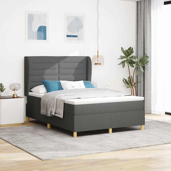vidaXL Boxspring &aacute;gy matraccal S&ouml;t&eacute;tsz&uuml;rke 90x190 cm Sz&ouml;vet sz&ouml;vet