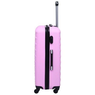 vidaXL 3 db rózsaszín ABS keményfalú gurulós bőrönd