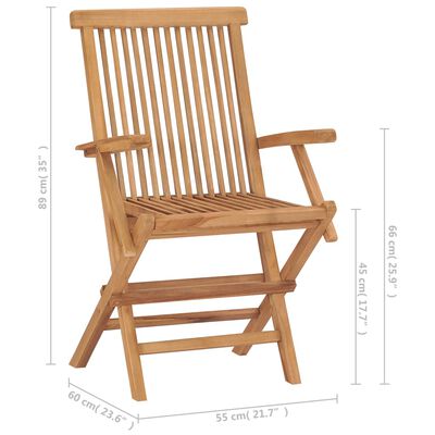 vidaXL 8 db tömör tíkfa kerti szék szürke párnával