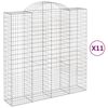 vidaXL 11 db &iacute;ves horganyzott vas gabion kos&aacute;r 200x50x200/220 cm