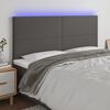 vidaXL sz&uuml;rke műbőr LED-es fejt&aacute;mla 180x5x118/128 cm
