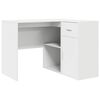 vidaXL Sarok&iacute;r&oacute;asztal fi&oacute;kkal polcokkal ajt&oacute;val Feh&eacute;r 102 x 88 x 75 cm